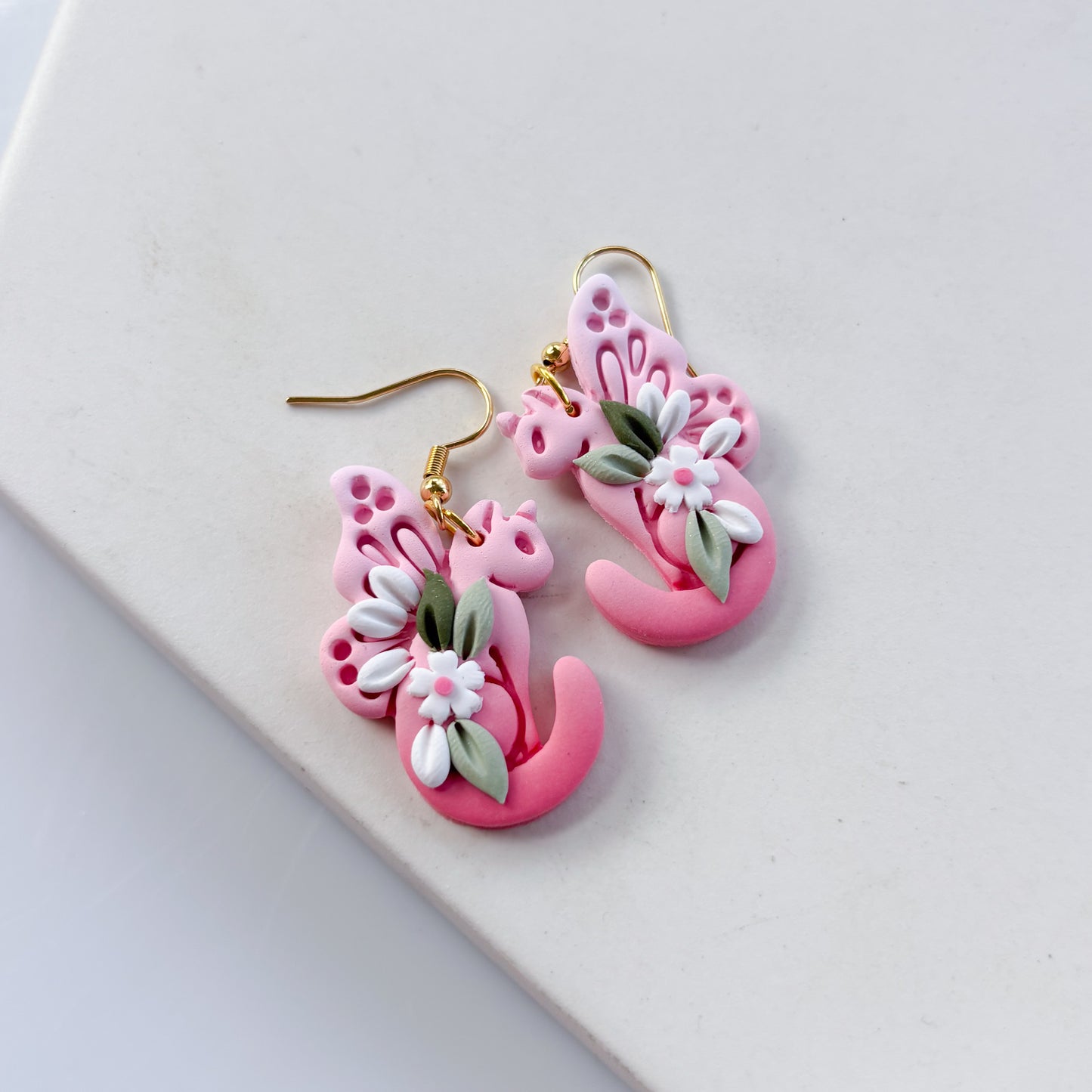 PINK FAIRY CAT EARRINGS