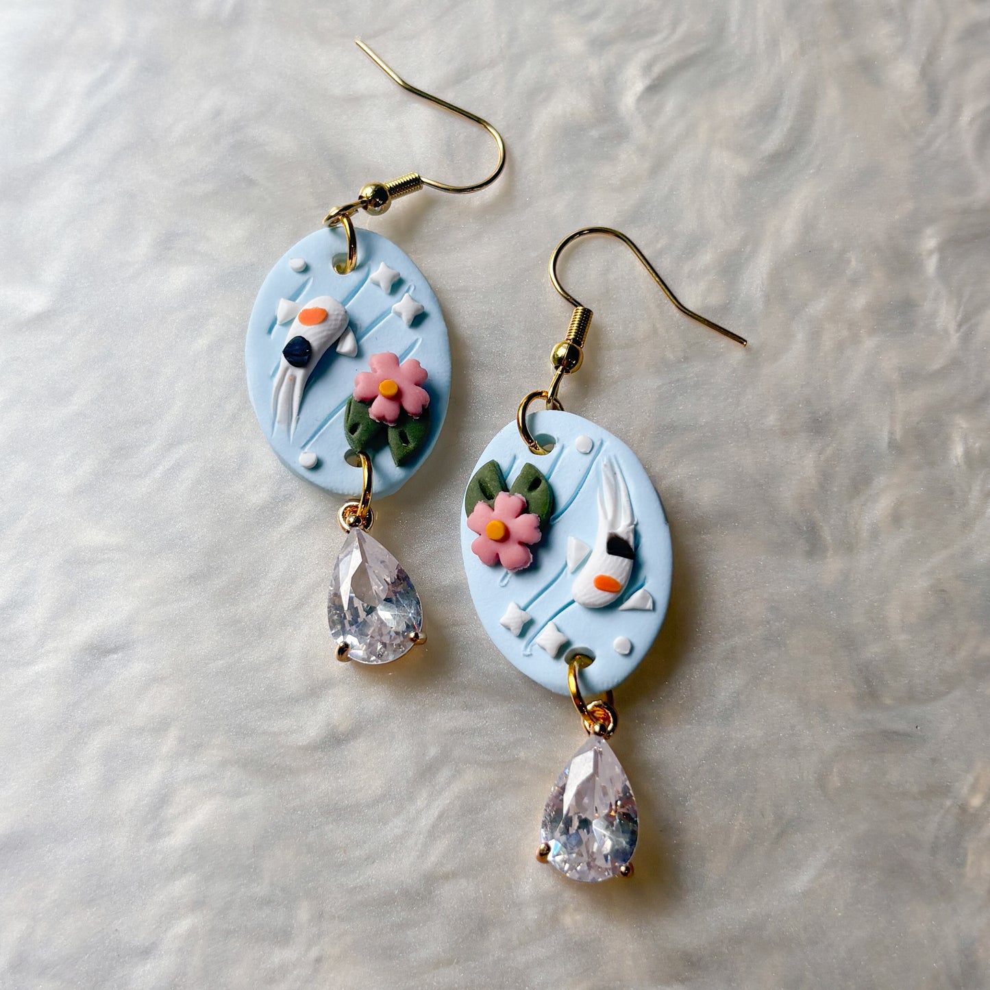 KOI POND OVAL EARRINGS