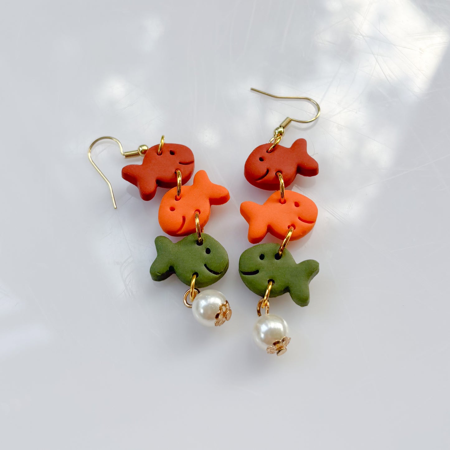 MULTICOLOR GOLDFISH TRIO EARRINGS