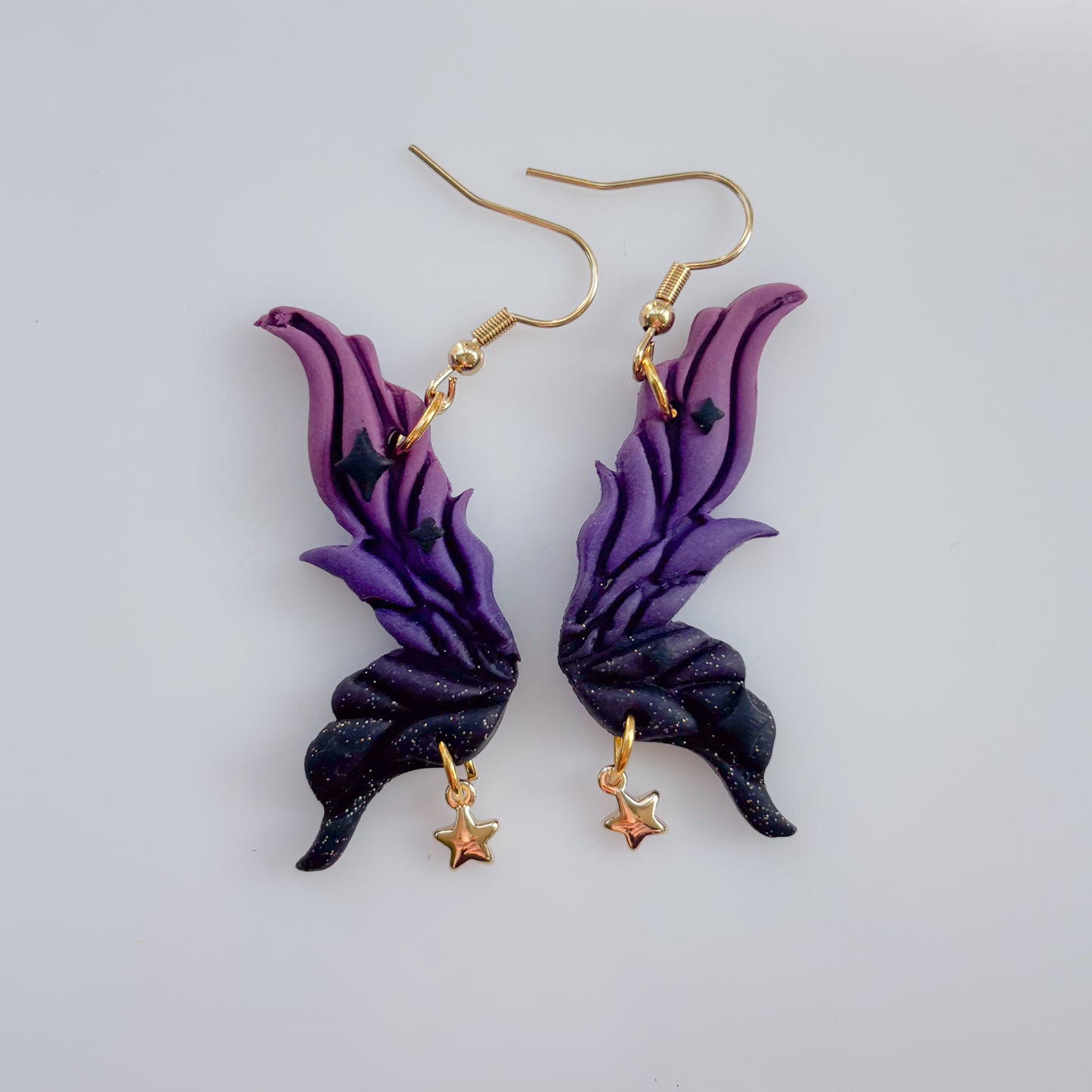 MALEFICENT FAIRY WING EARRINGS (PURPLE/BLACK)
