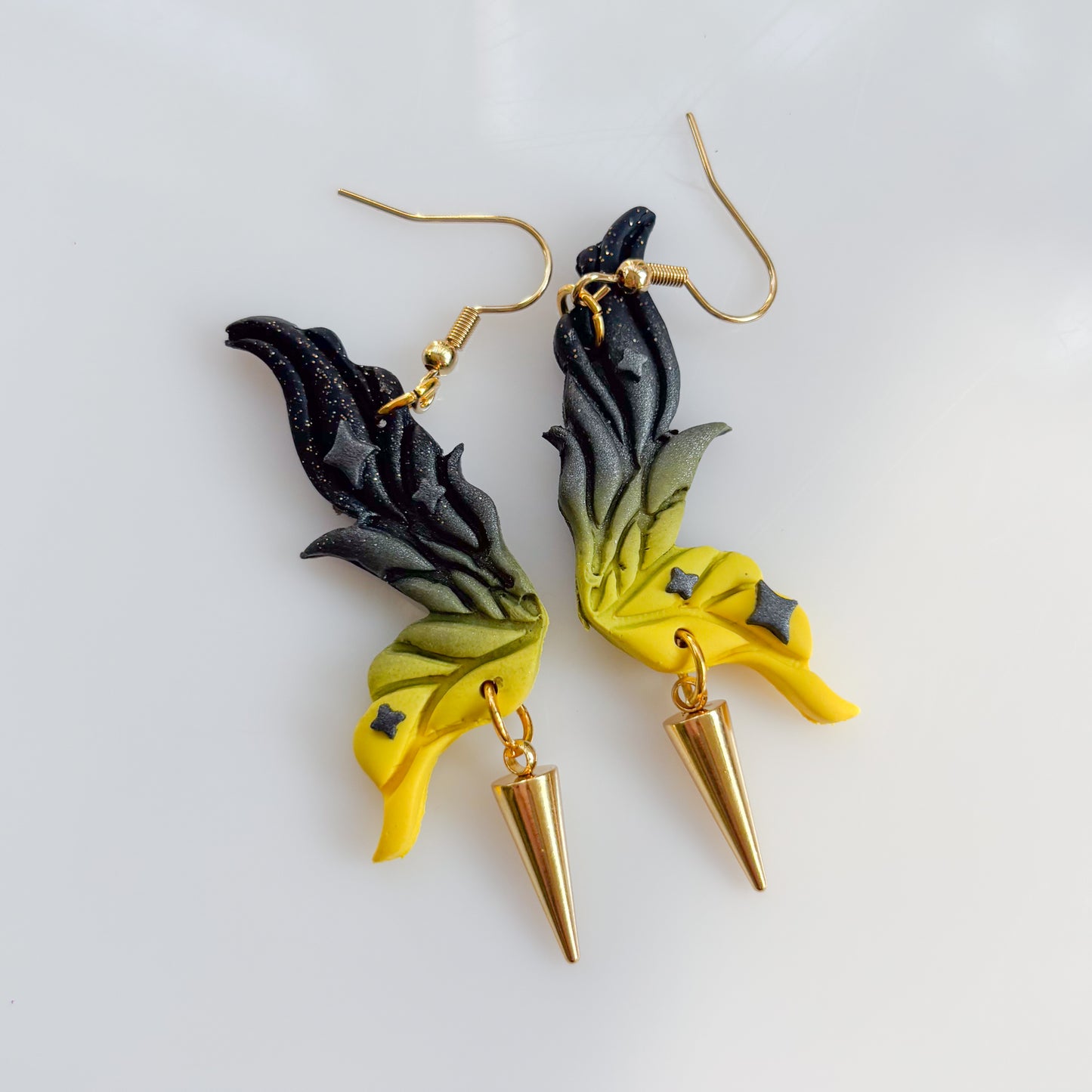 BUMBLEBEE FAIRY WING EARRINGS (YELLOW/BLACK)
