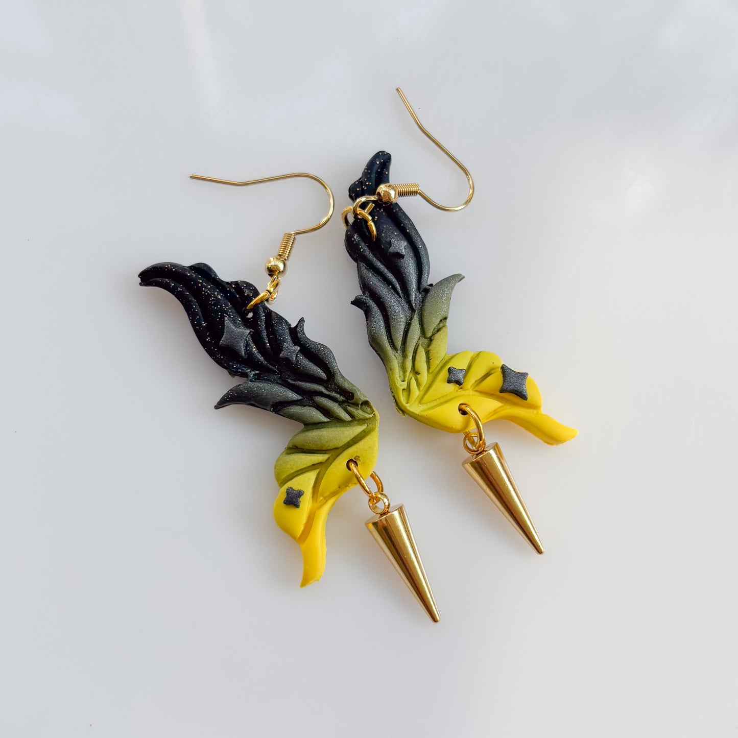 BUMBLEBEE FAIRY WING EARRINGS (YELLOW/BLACK)