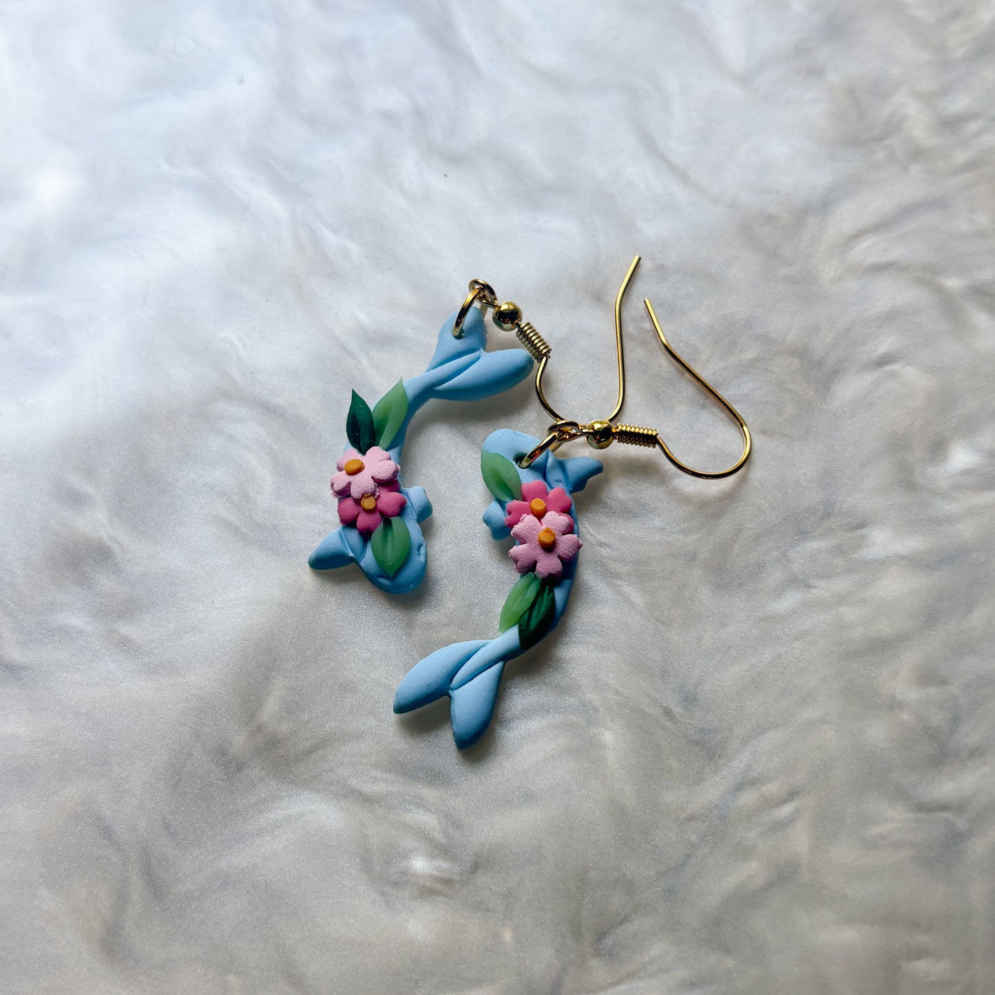 LITTLE BLUE KOI EARRINGS