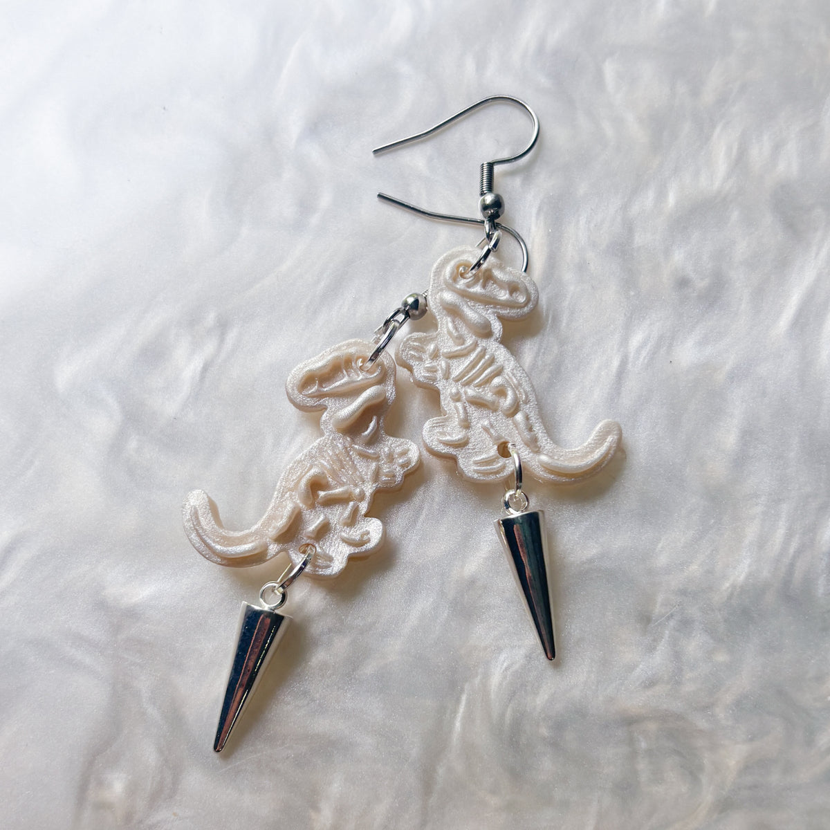 T REX SKELETON EARRINGS