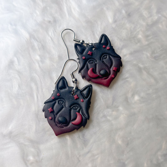 BLOOD MOON WOLF EARRINGS