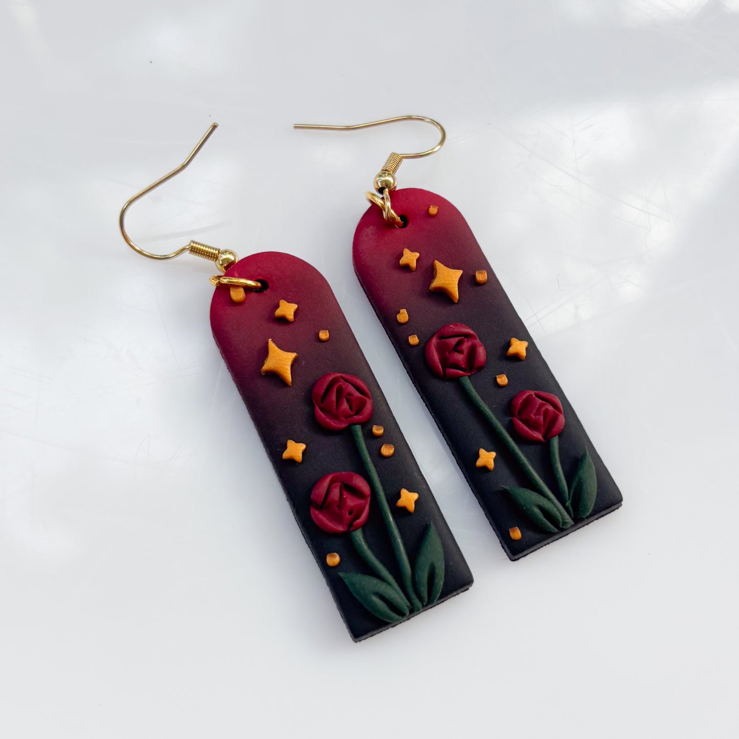 GOTHIC ROSE TALL ARCH EARRINGS