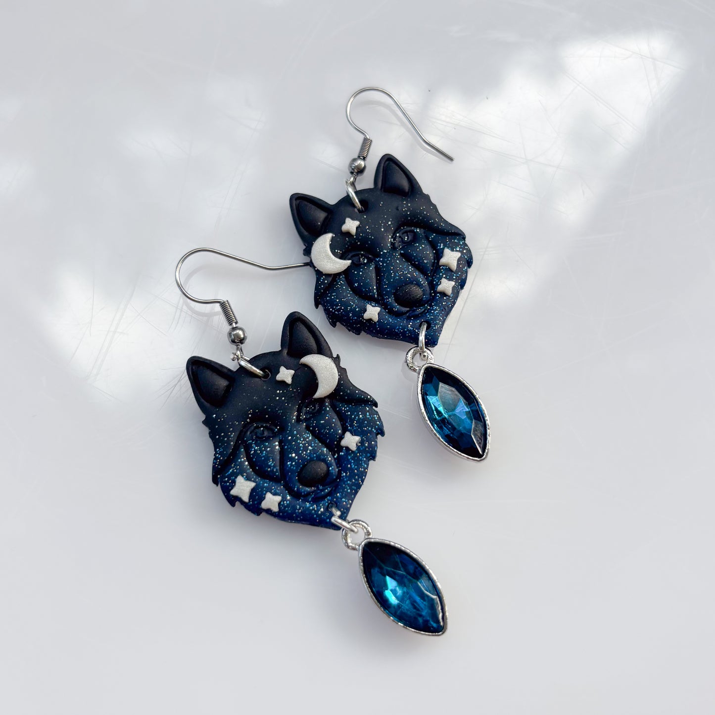 BLUE WOLF EARRINGS