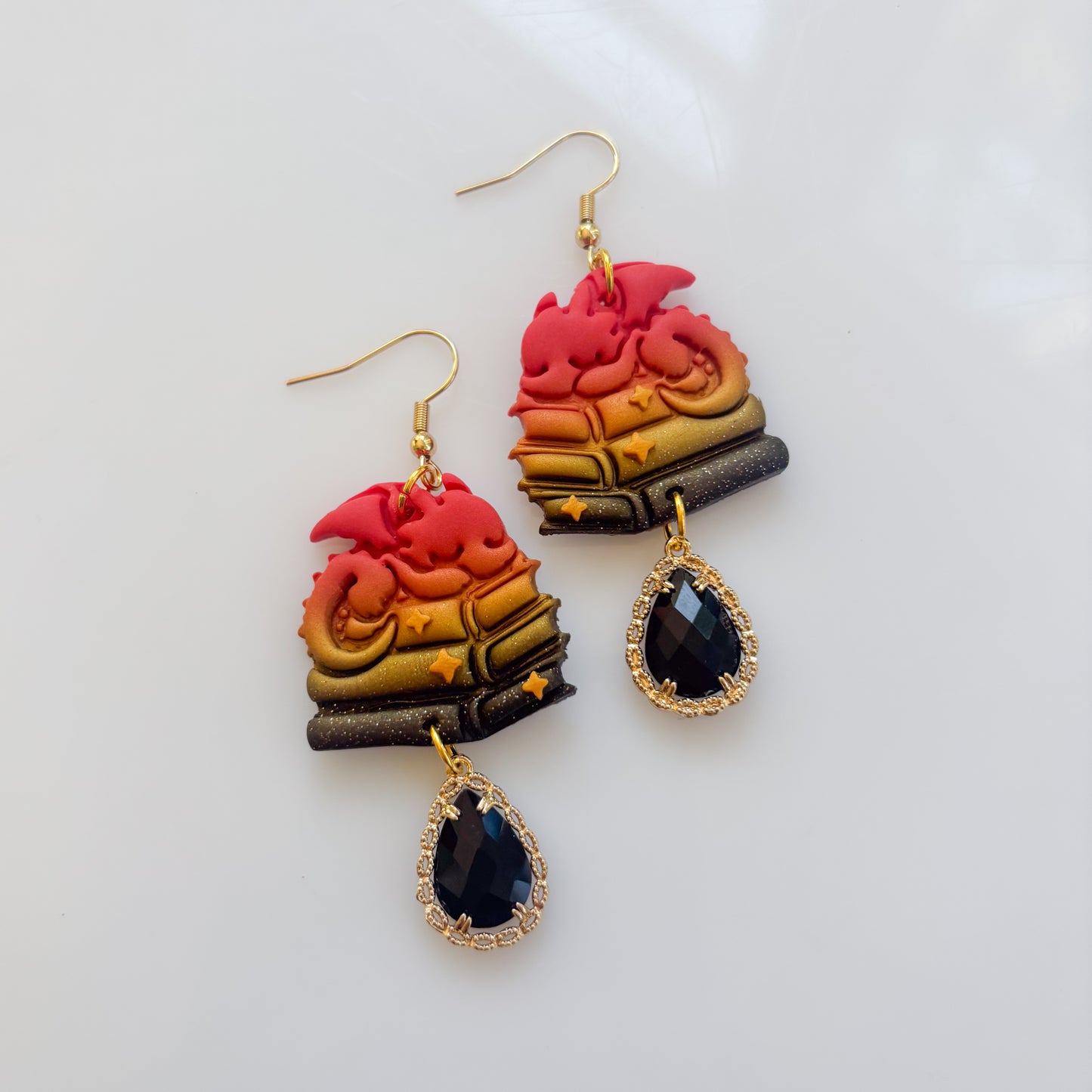 DRAGONS ON BOOKS (RED/GOLD/BLACK)