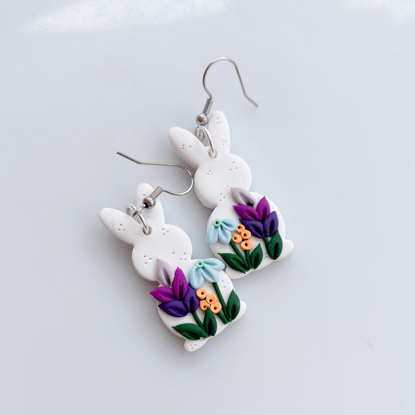 SPRING FLORAL BUNNY EARRINGS