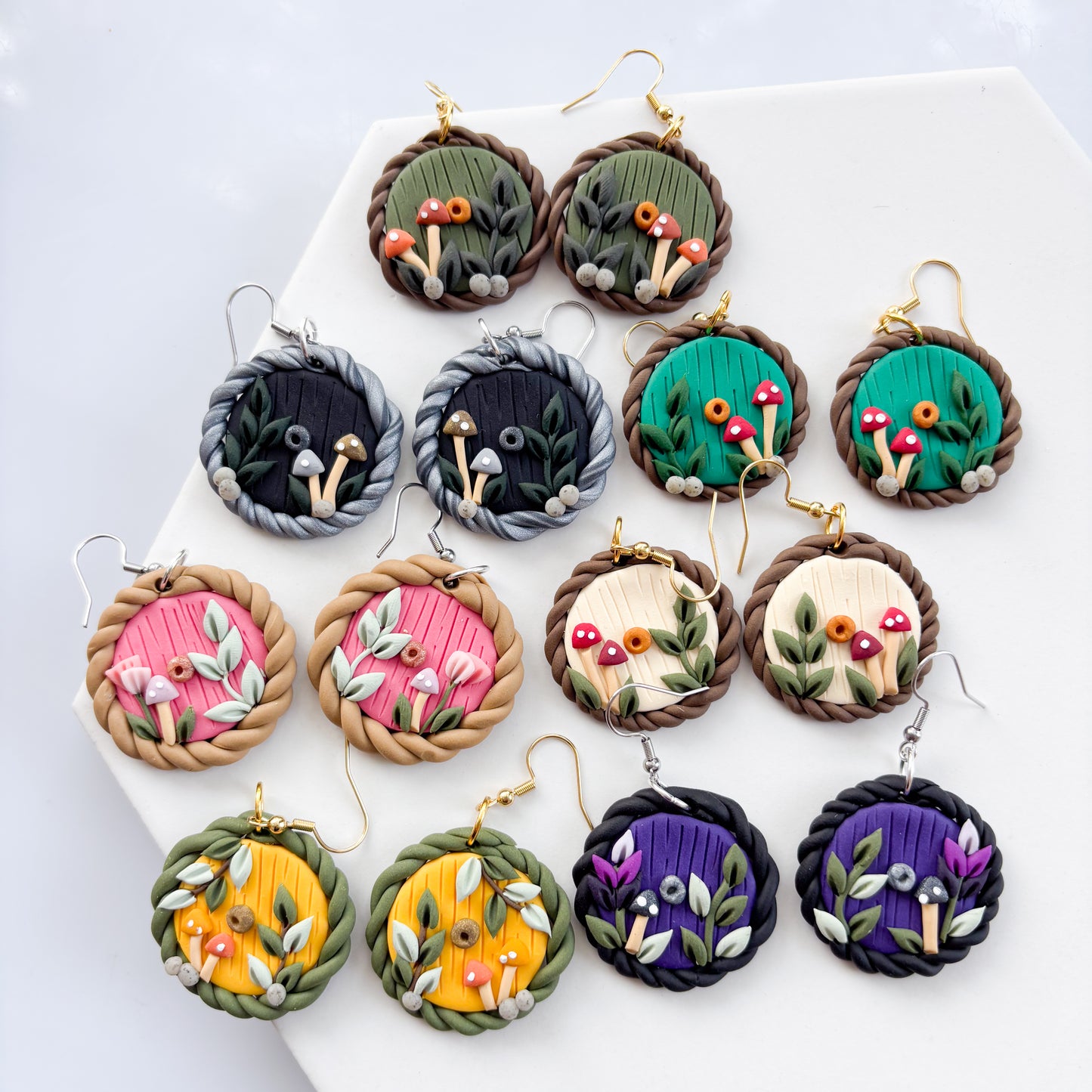 WITCH'S PURPLE HOBBIT DOOR EARRINGS