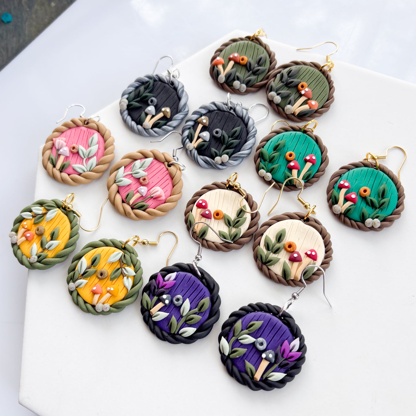 YELLOW HOBBIT DOOR EARRINGS