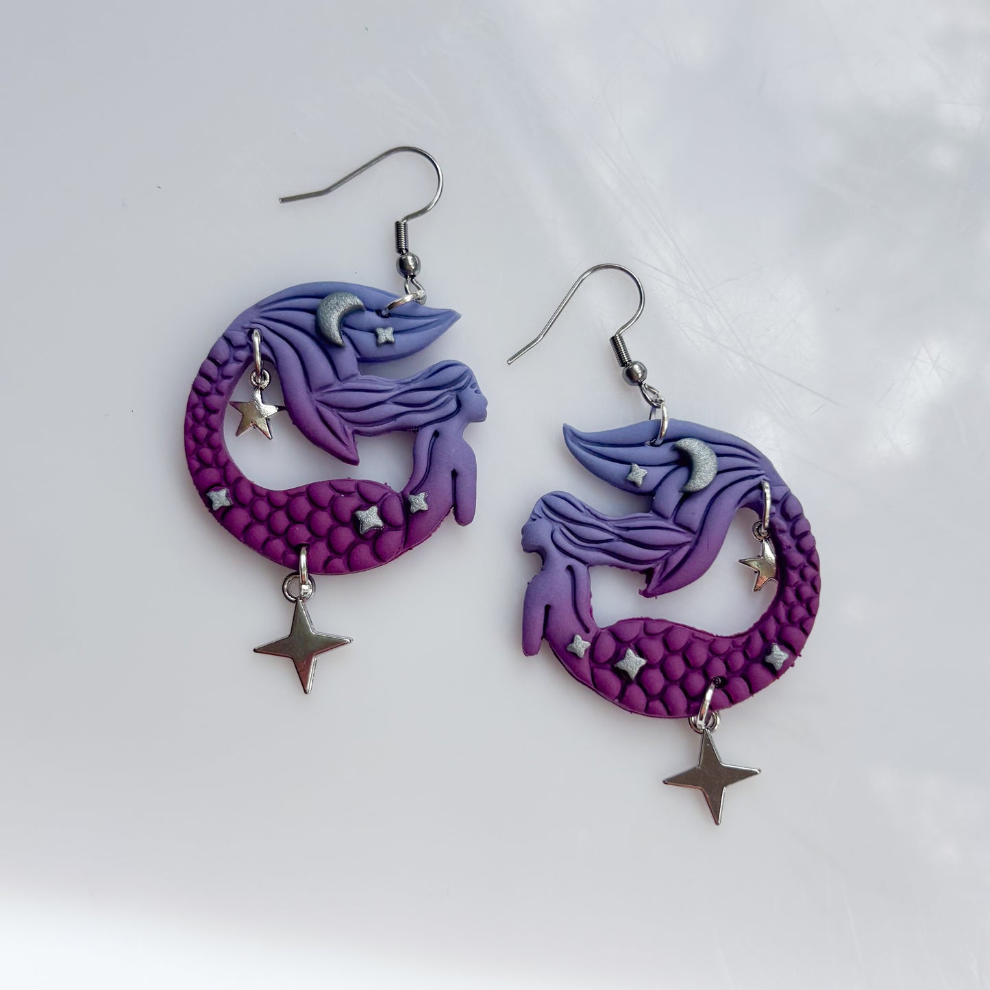 PURPLE MERMAID EARRINGS
