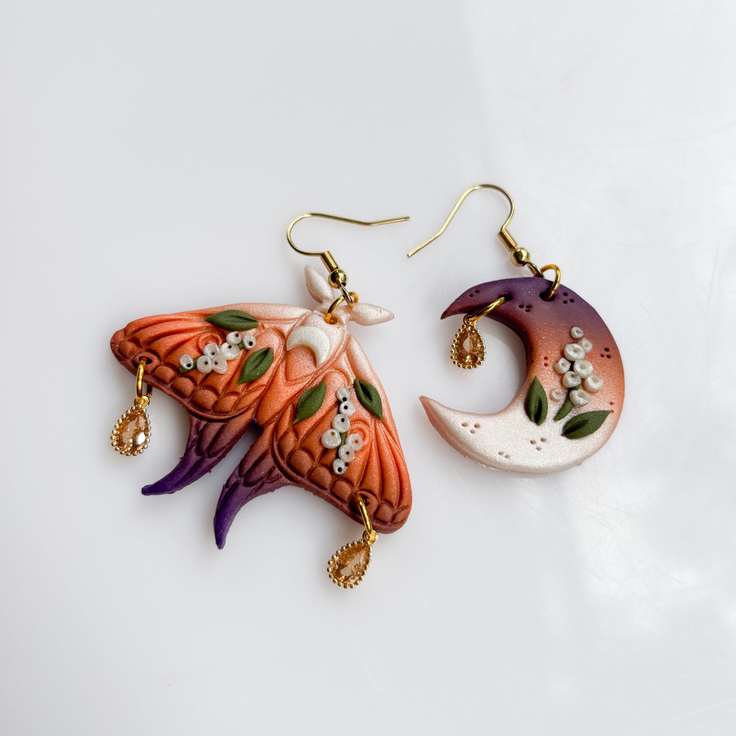 MISMATCH MOTH & MOON EARRINGS