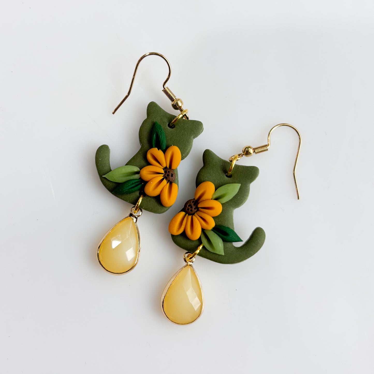 SUNFLOWER CAT EARRINGS