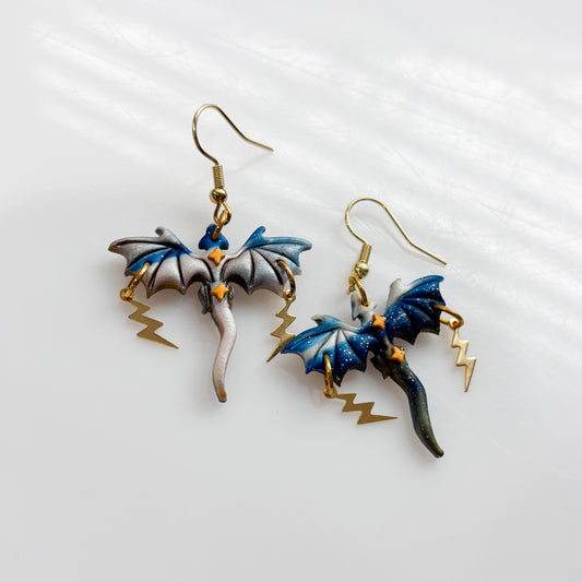 STARRY NIGHT SWIRL MINI DRAGON EARRINGS