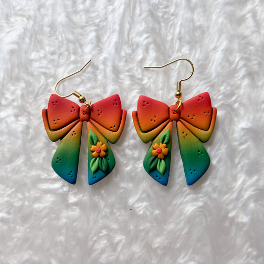 RAINBOW BOW EARRINGS