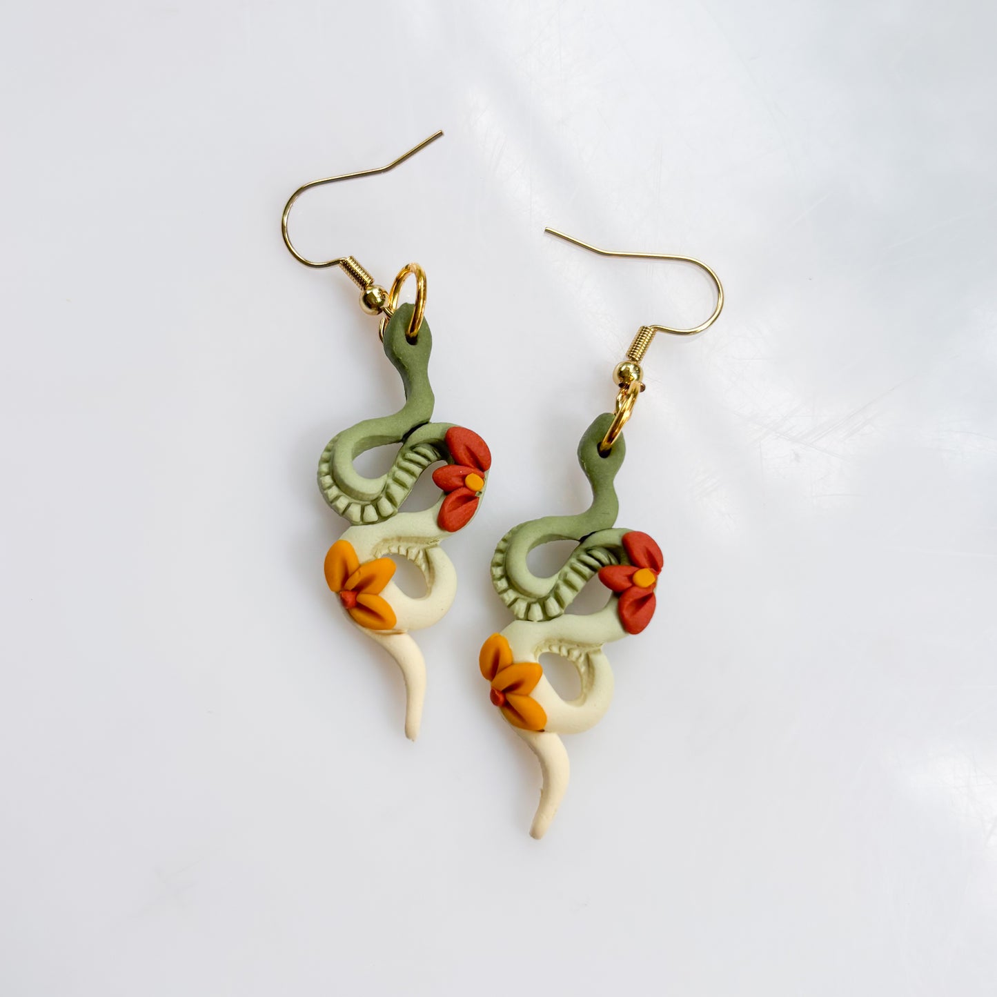 AUTUMN FLORAL SNAKE EARRINGS