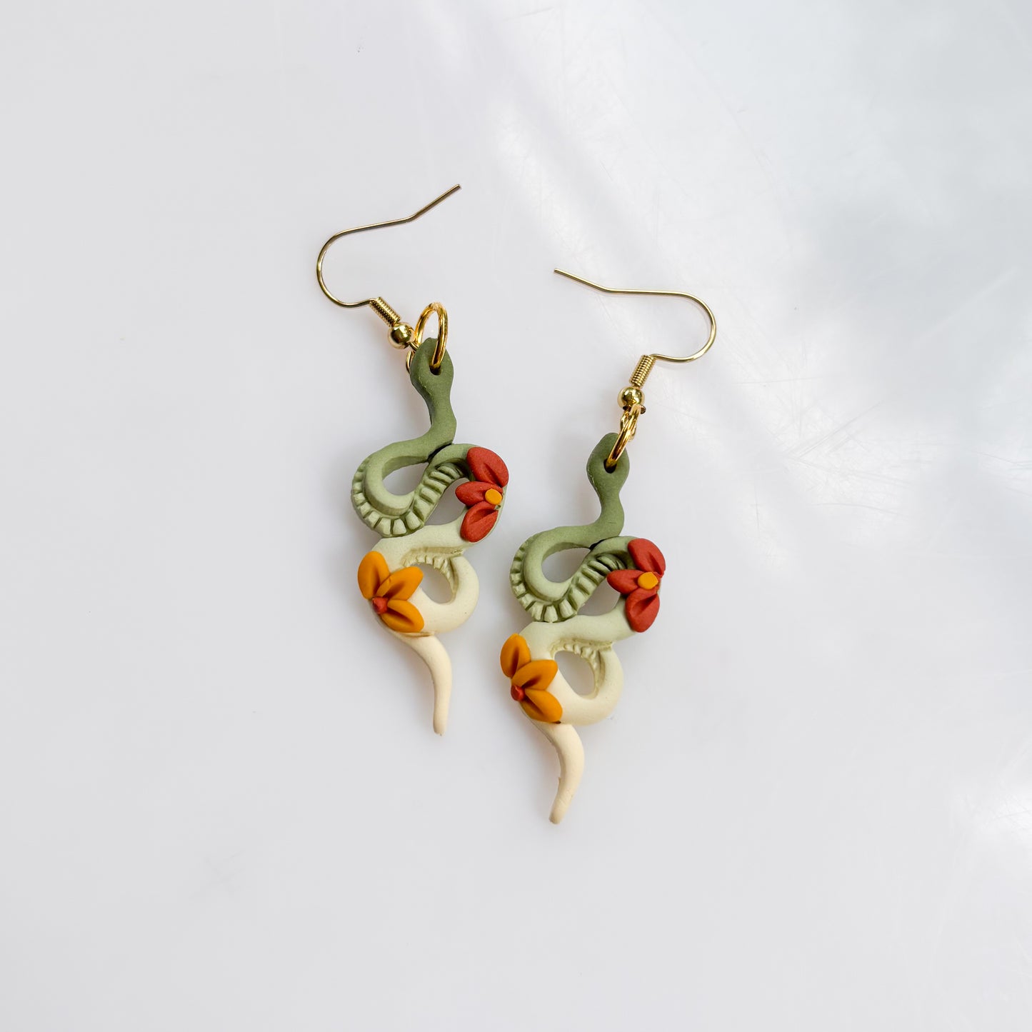 AUTUMN FLORAL SNAKE EARRINGS