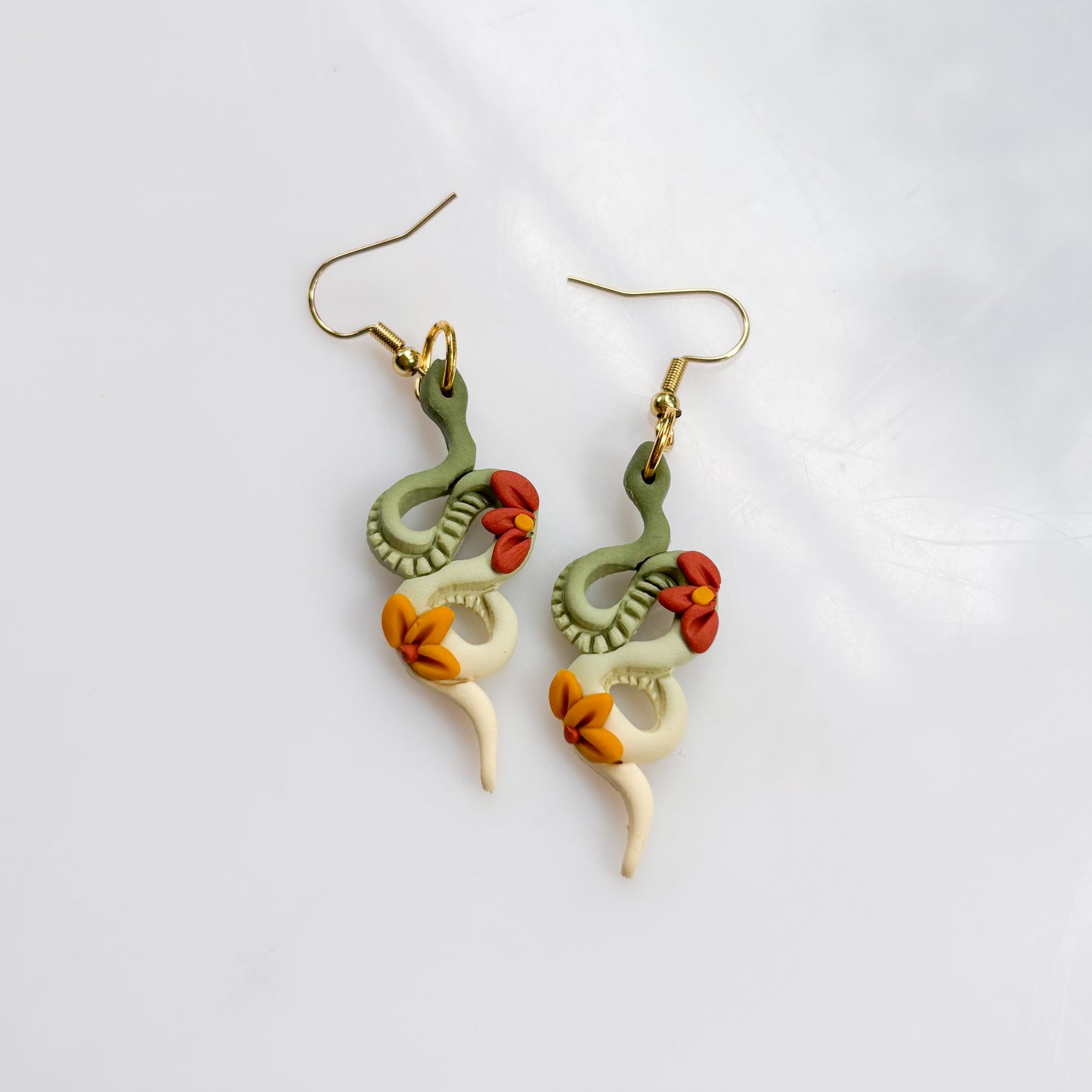 AUTUMN FLORAL SNAKE EARRINGS