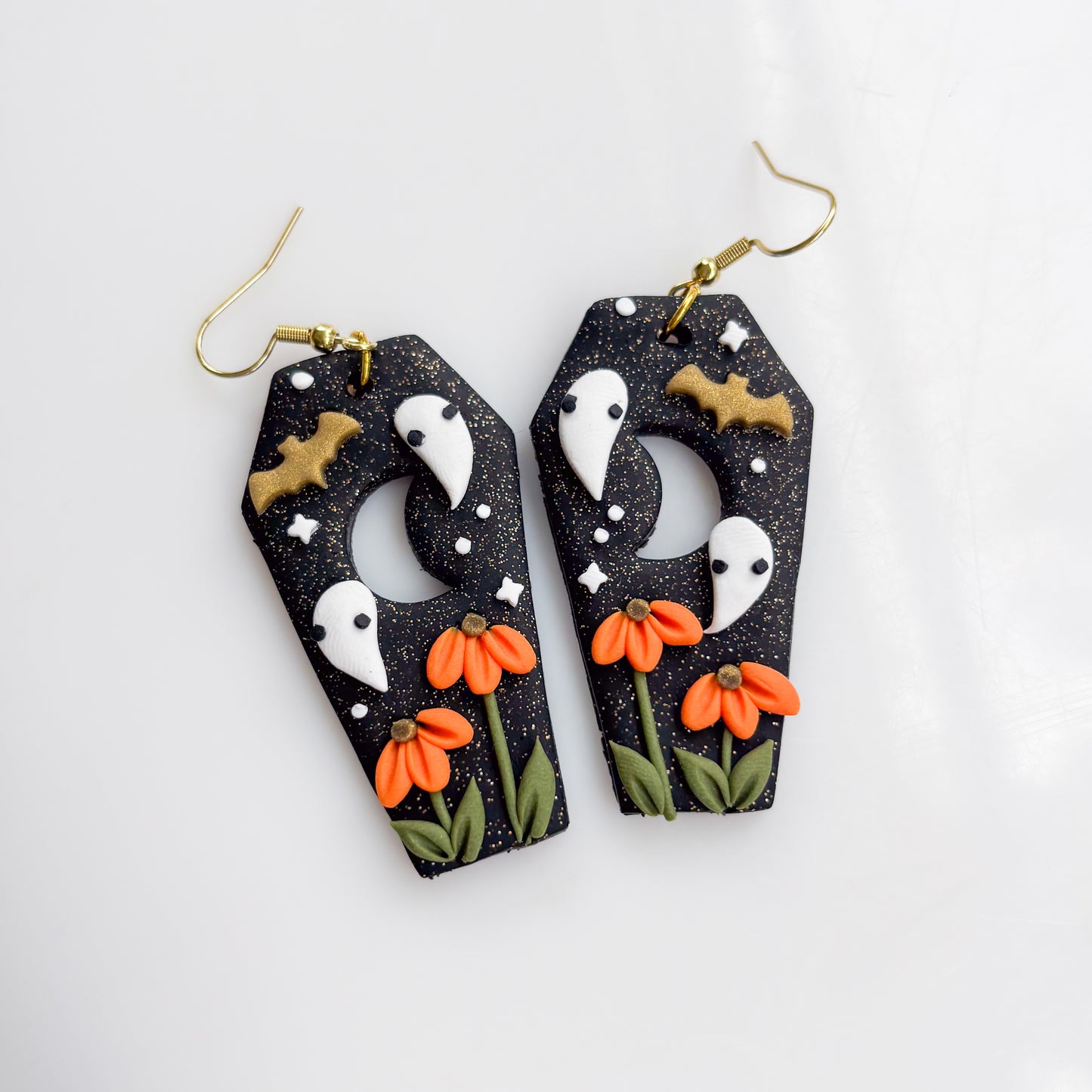 FALL GHOST COFFIN EARRINGS