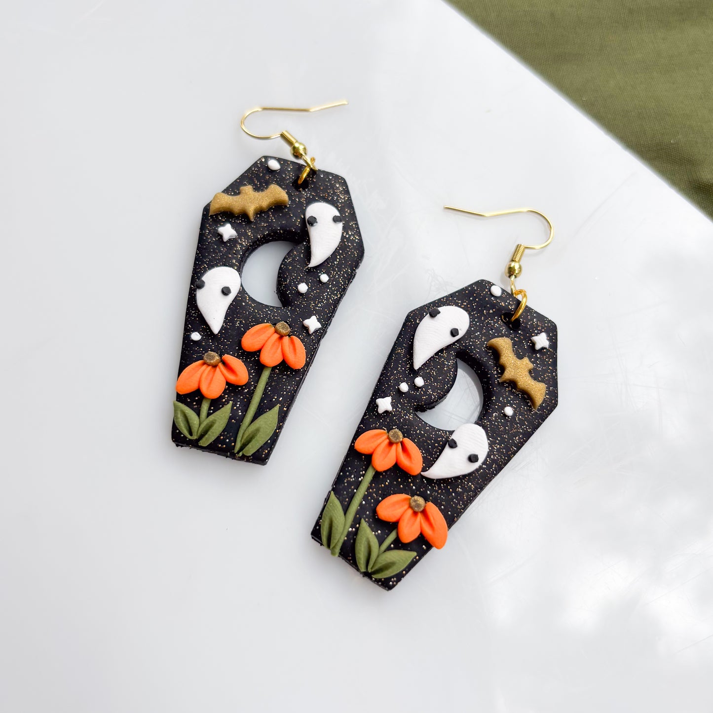 FALL GHOST COFFIN EARRINGS