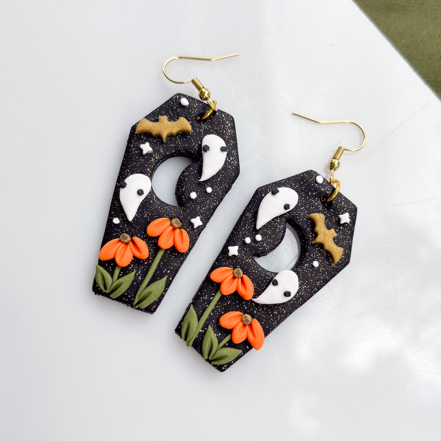 FALL GHOST COFFIN EARRINGS