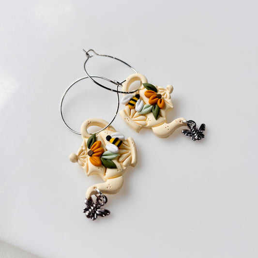 HONEYBEE TEAPOT EARRINGS
