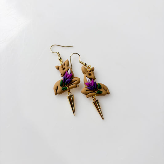 LAVENDER DEER EARRINGS