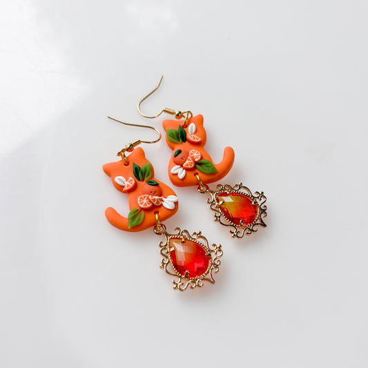ORANGE CAT EARRINGS