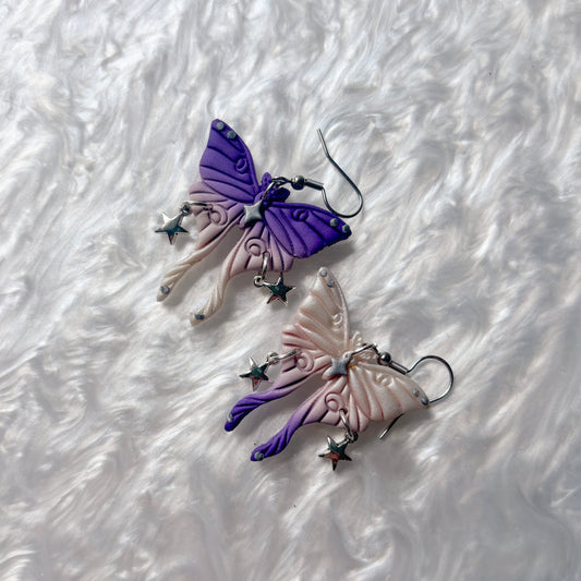 PURPLE MOTH EARRINGS