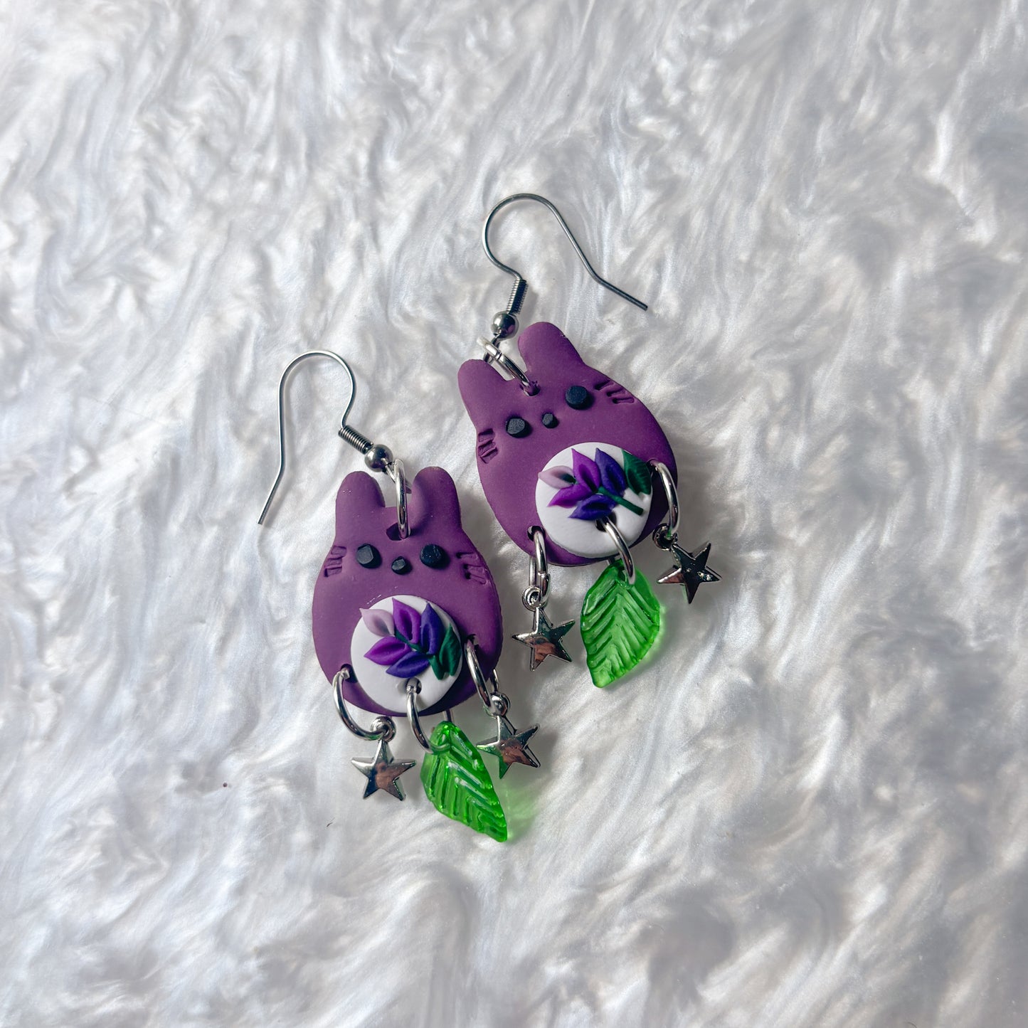 LAVENDER TOTORO EARRINGS