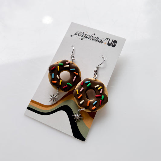 CHOCOLATE DONUT EARRINGS