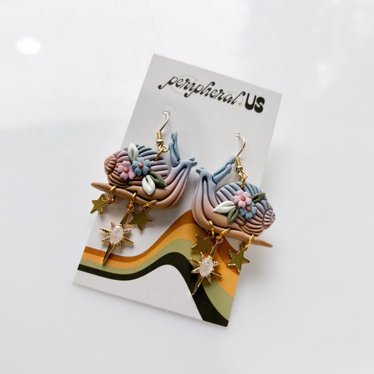 BLUE TO PURPLE SNAIL EARRINGS