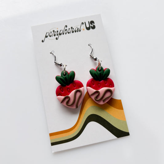 PINK CHOCOLATE STRAWBERRY EARRINGS