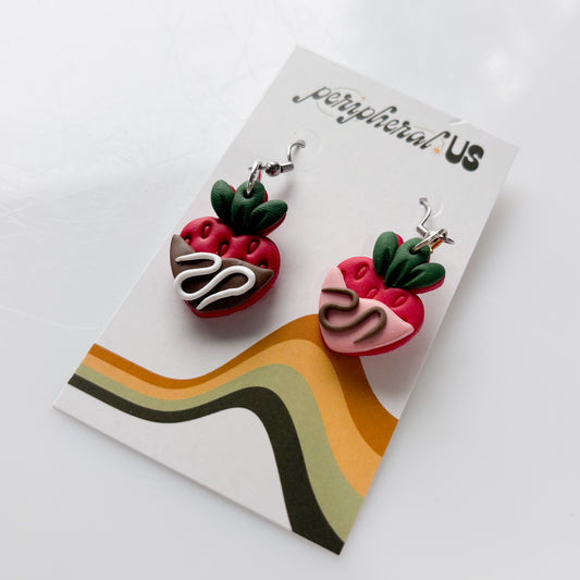 MISMATCHED CHOCOLATE STRAWBERRY EARRINGS