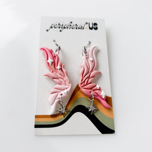 PINK FAIRY WING EARRINGS
