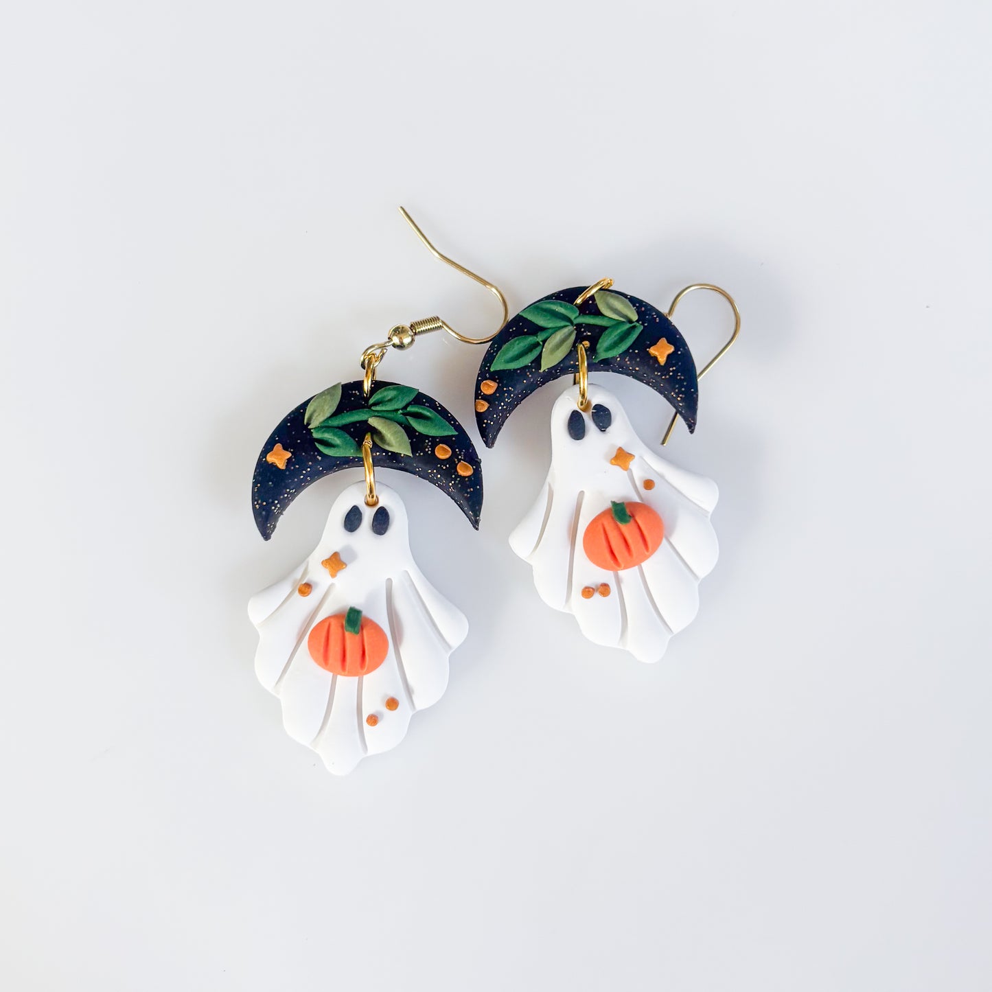 PUMPKIN MOON GHOST EARRINGS
