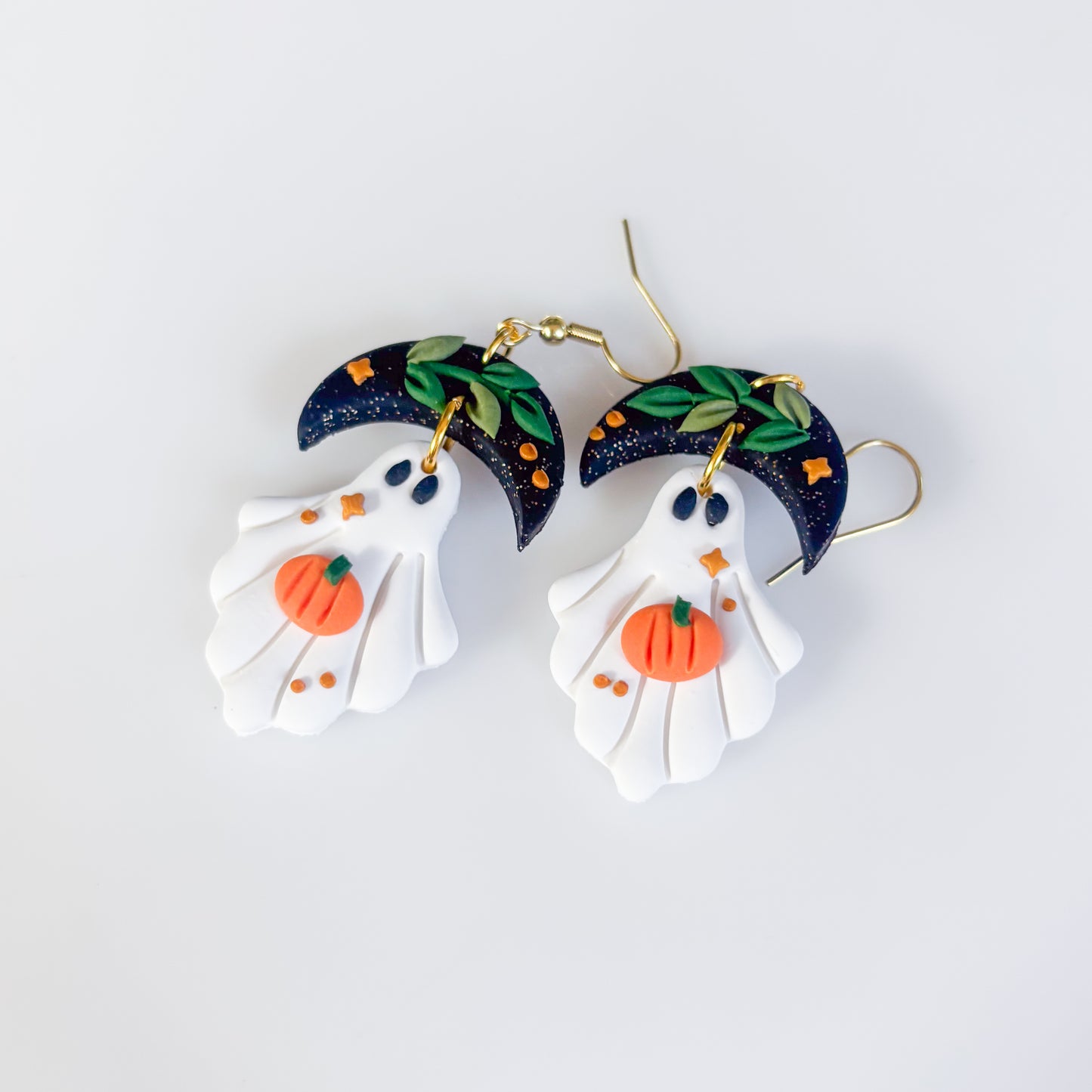 PUMPKIN MOON GHOST EARRINGS