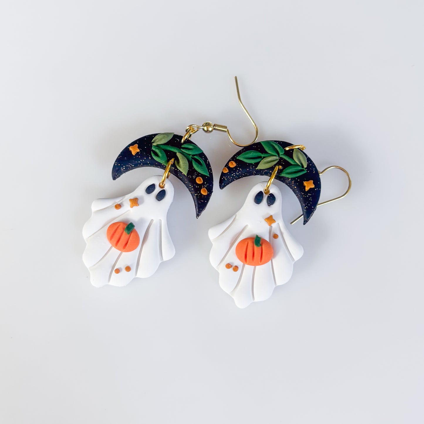 PUMPKIN MOON GHOST EARRINGS