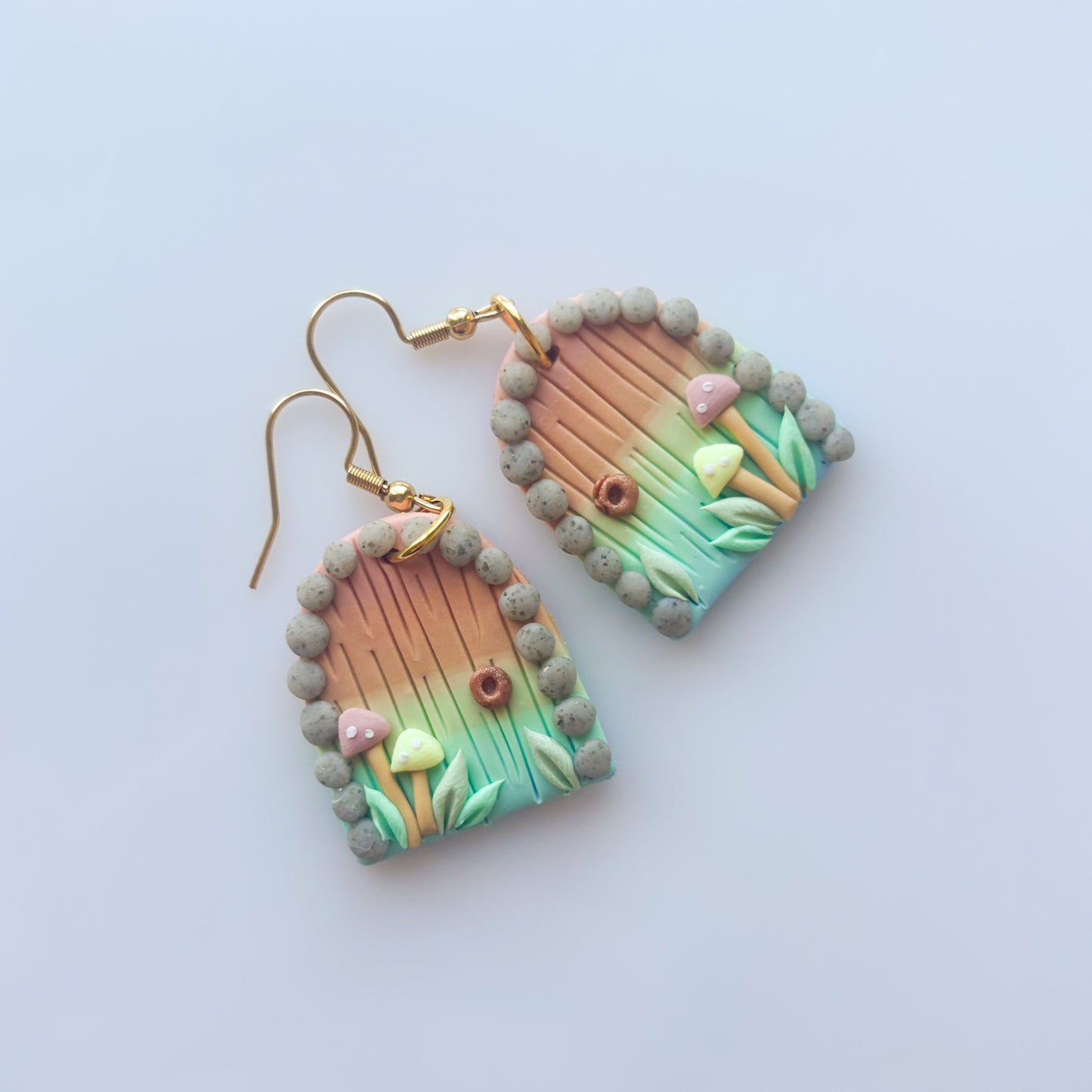 PASTEL RAINBOW FOREST DOOR EARRINGS