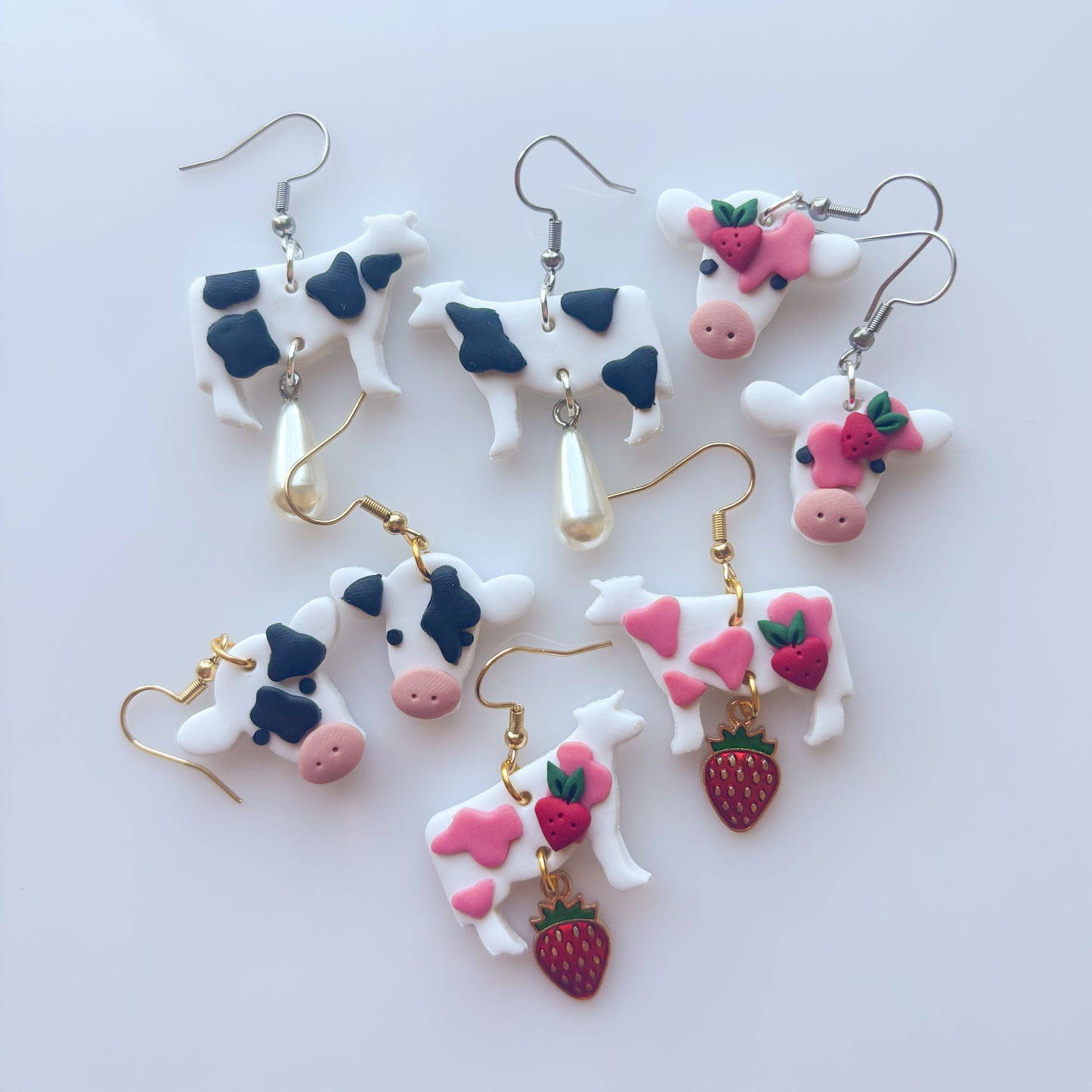 COW & PEARL EARRINGS