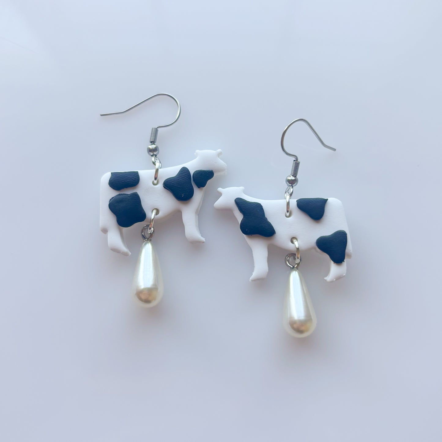 COW & PEARL EARRINGS