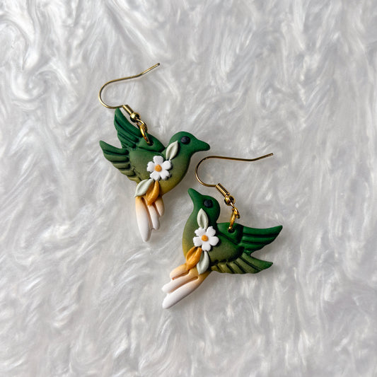 HUMMINGBIRD DAISY EARRINGS