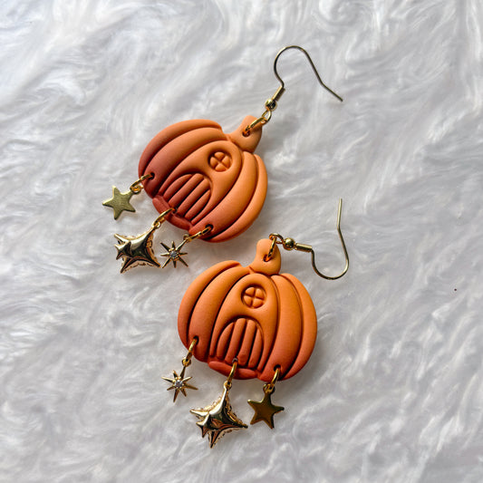 OMBRE PUMPKIN HOUSE EARRINGS