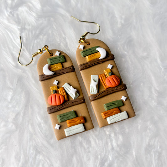 FALL BOOKCASE EARRINGS