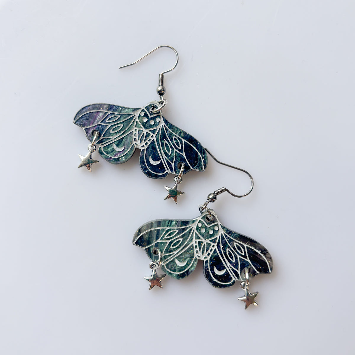 MOTH ACRYLIC EARRINGS