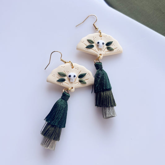 SKULL FAN EARRINGS