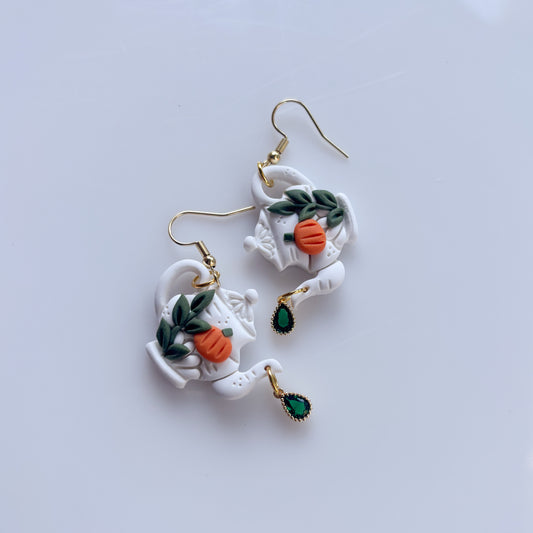 PUMPKIN TEAPOT EARRINGS