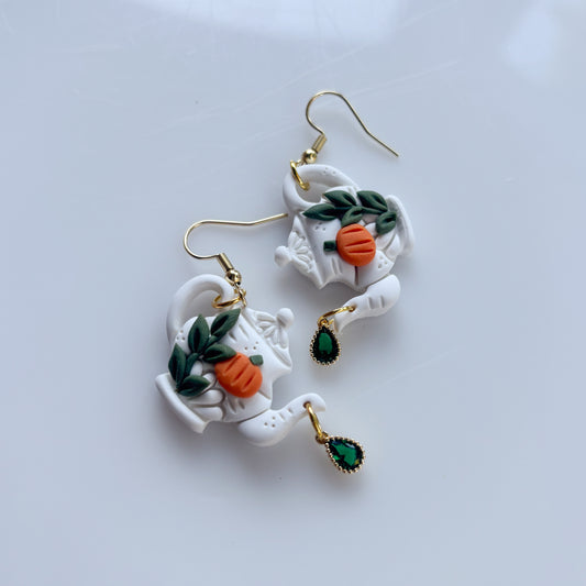 PUMPKIN TEAPOT EARRINGS