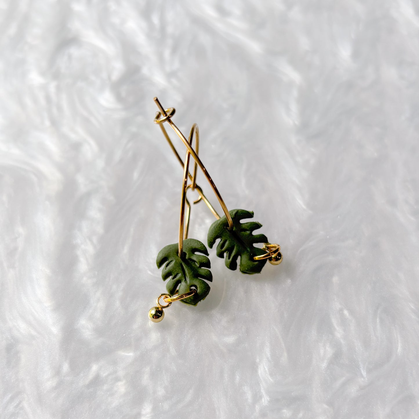 MONSTERA HOOP EARRINGS